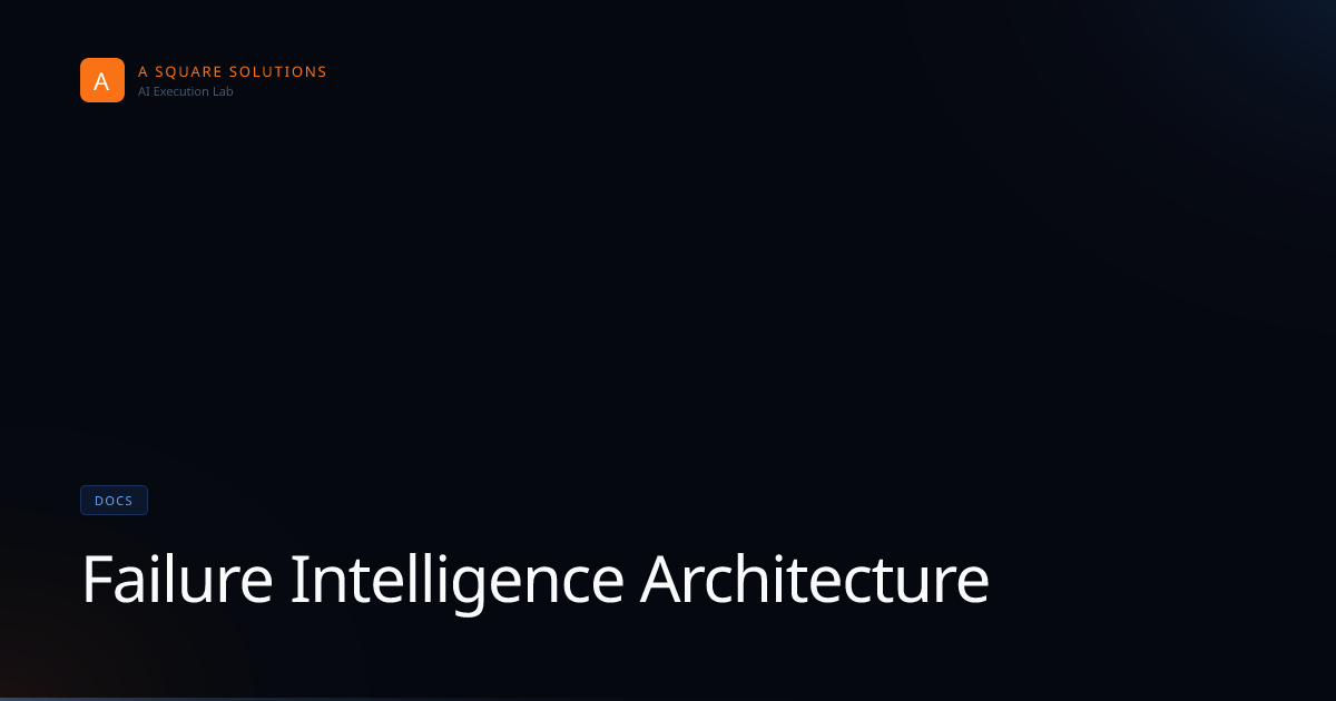 Failure Intelligence Architecture | AI Execution Lab