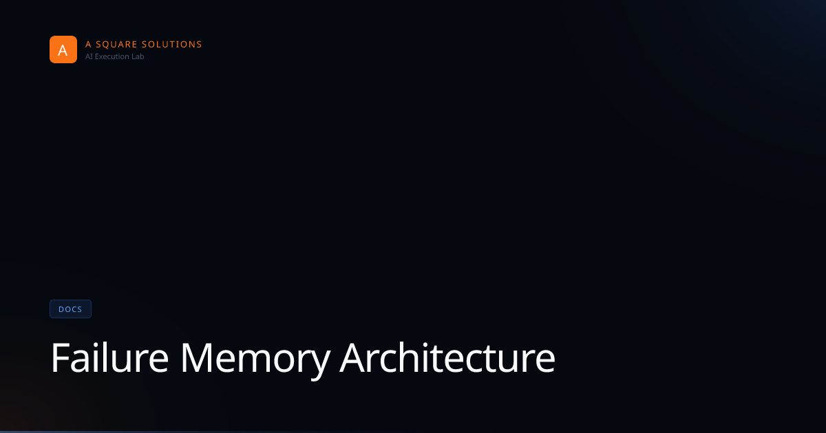 Failure Memory Architecture | AI Execution Lab