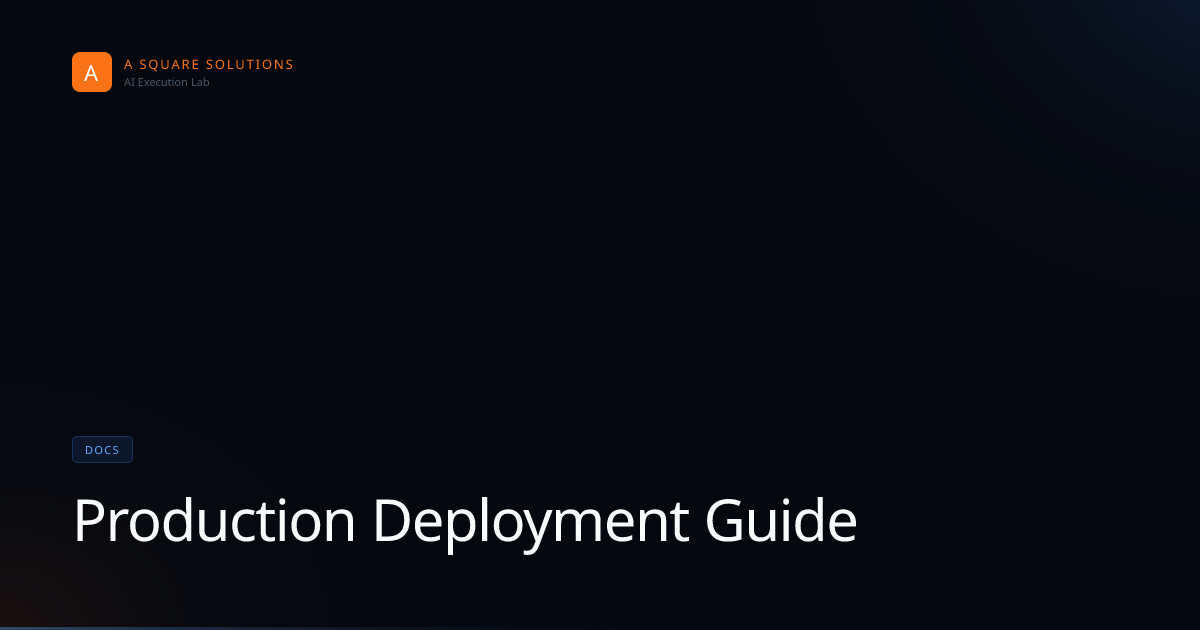 Production Deployment Guide | AI Execution Lab